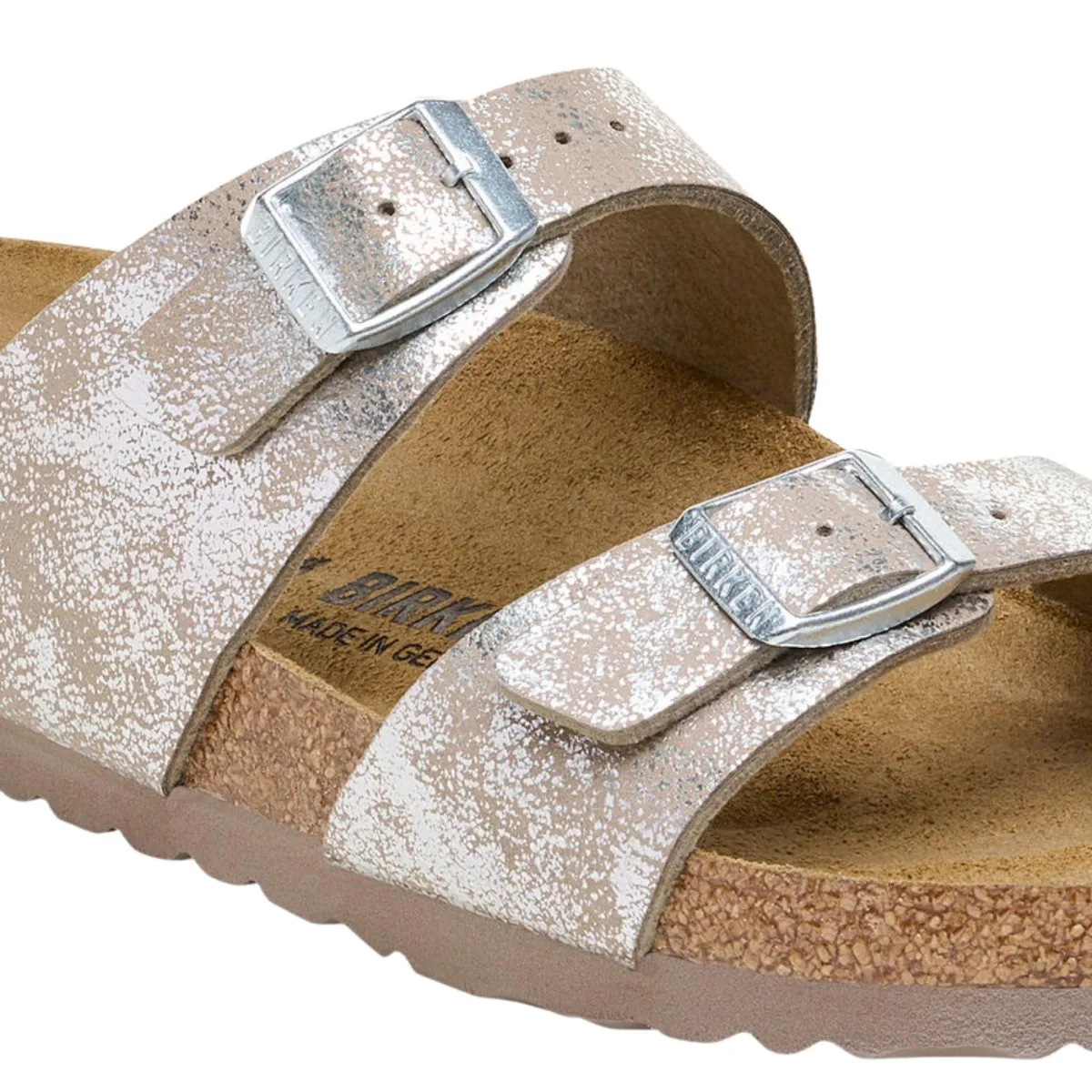 Birkenstock Women's Sydney Washed Metallic Silver Birki