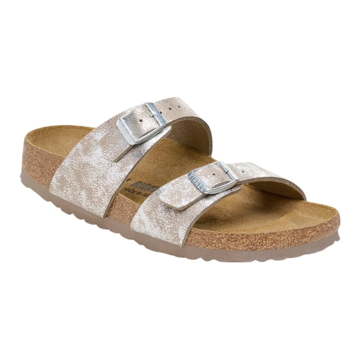 Birkenstock Women's Sydney Washed Metallic Silver Birki