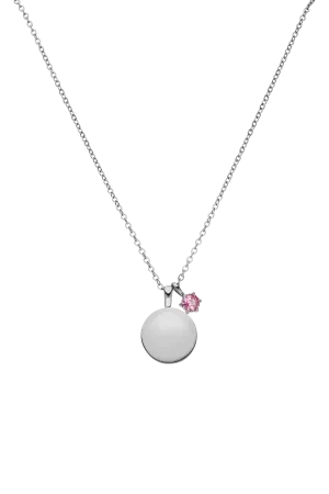 Birthstone July Necklace Silver