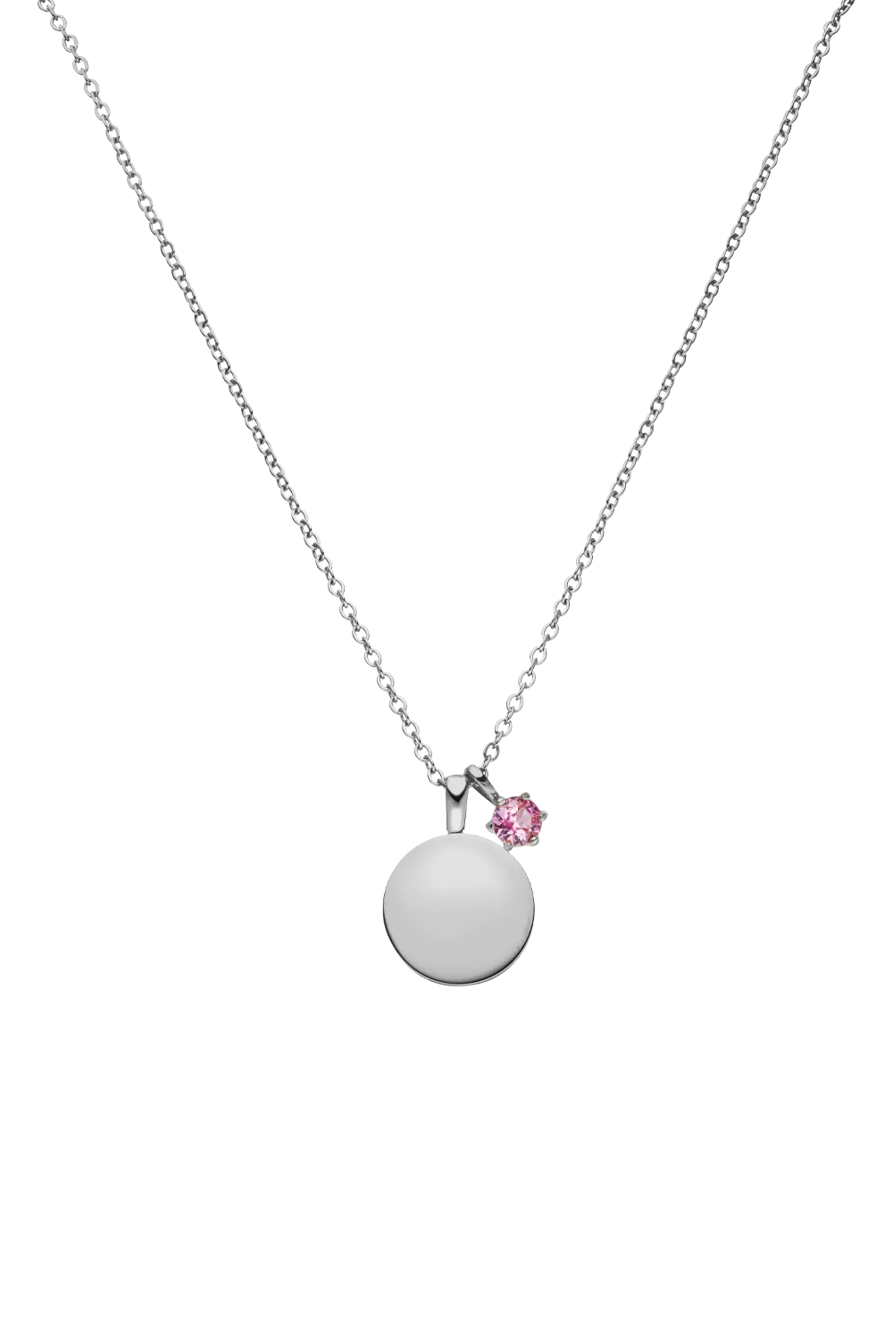 Birthstone July Necklace Silver