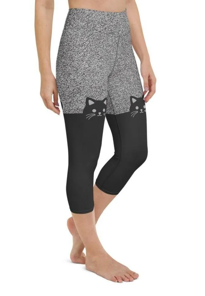 Black Kitty Yoga Capris