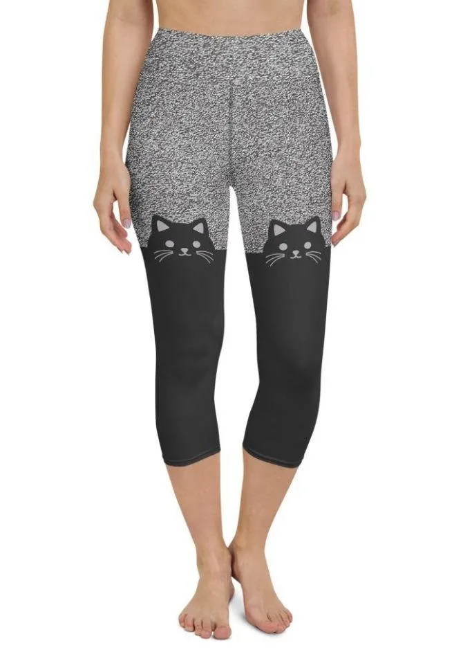 Black Kitty Yoga Capris