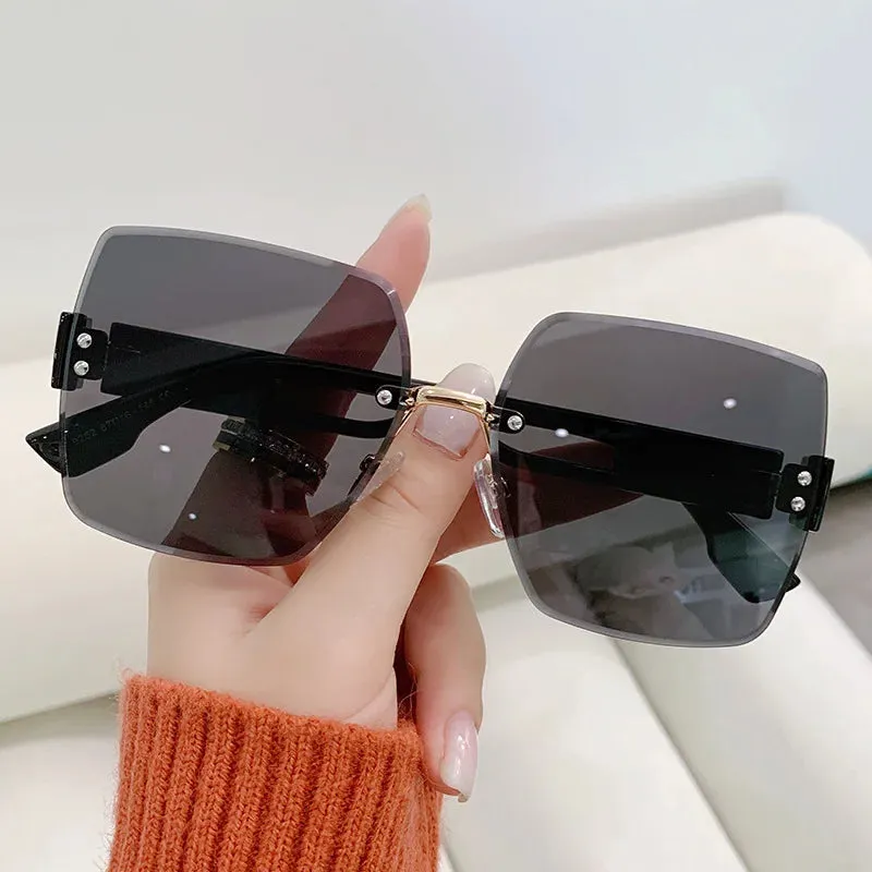 Borderless Designer Brand Rectangle Outdoor Leisure Sunglasses