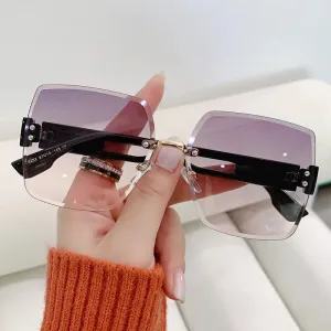 Borderless Designer Brand Rectangle Outdoor Leisure Sunglasses