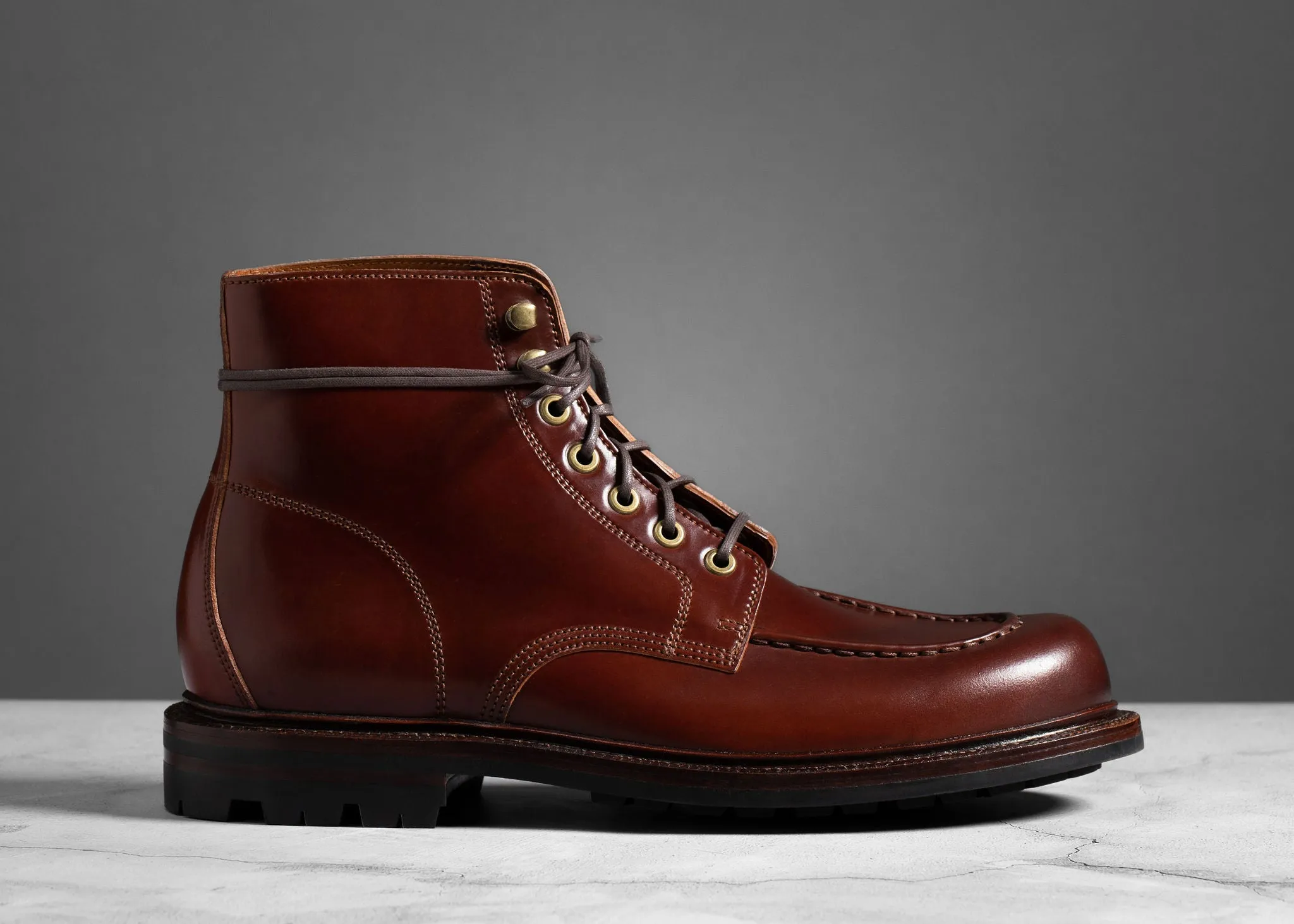 Brass Boot Garnet Shell Cordovan