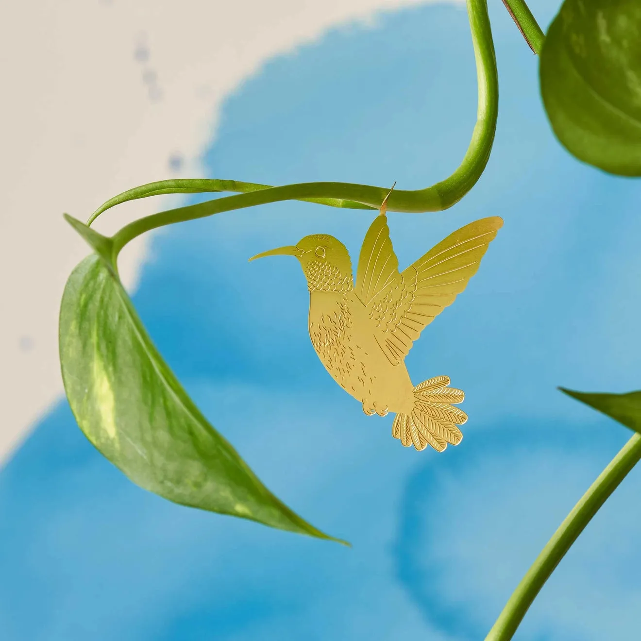 Brass Plant Accessory: Hummingbird