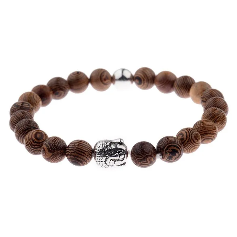 Buddha Natural Wooden Tibetan Beaded Bracelet