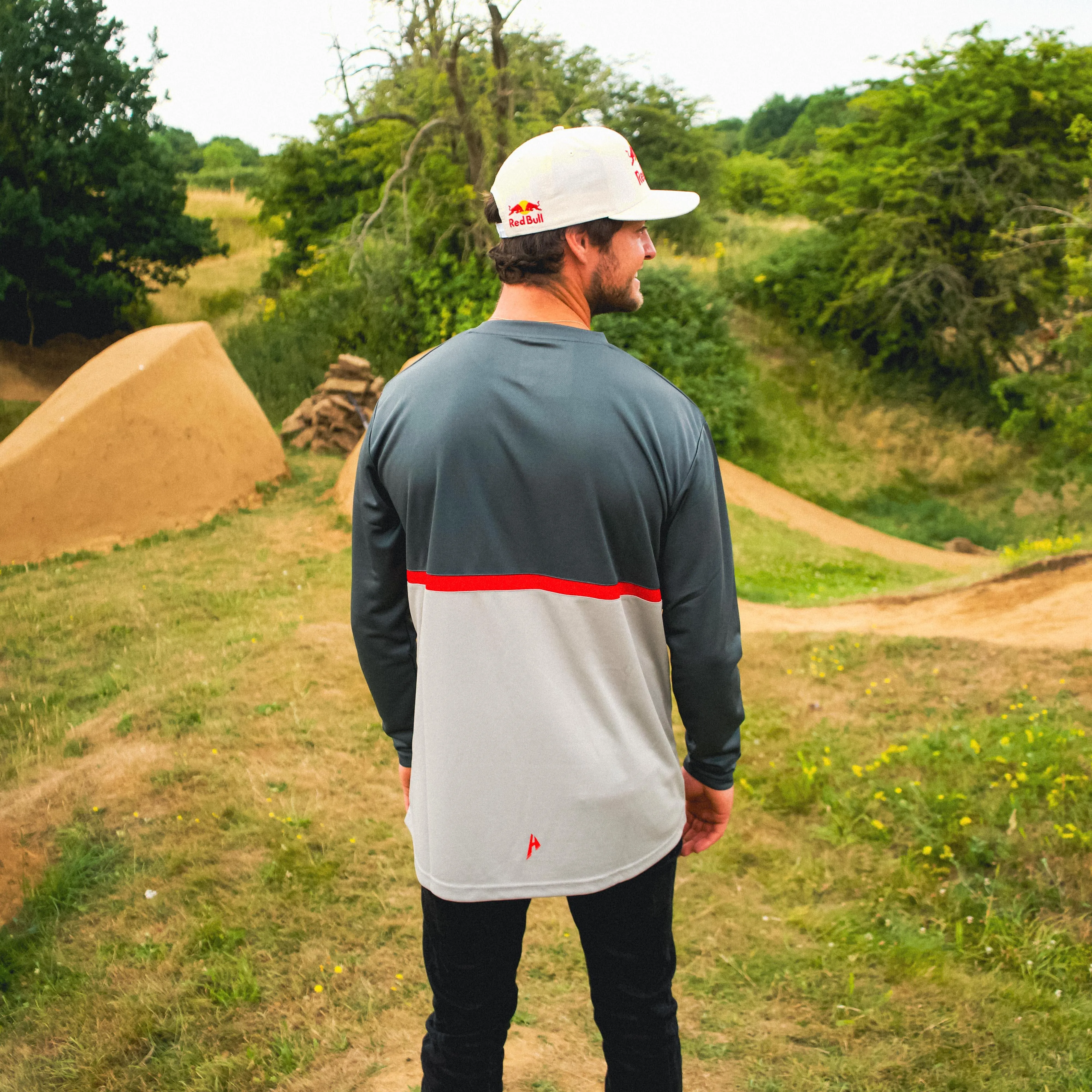 Cadence Long Sleeve Jersey | Grey & Red