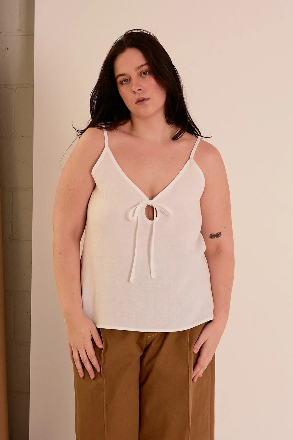 Cami Slip Tank White Linen