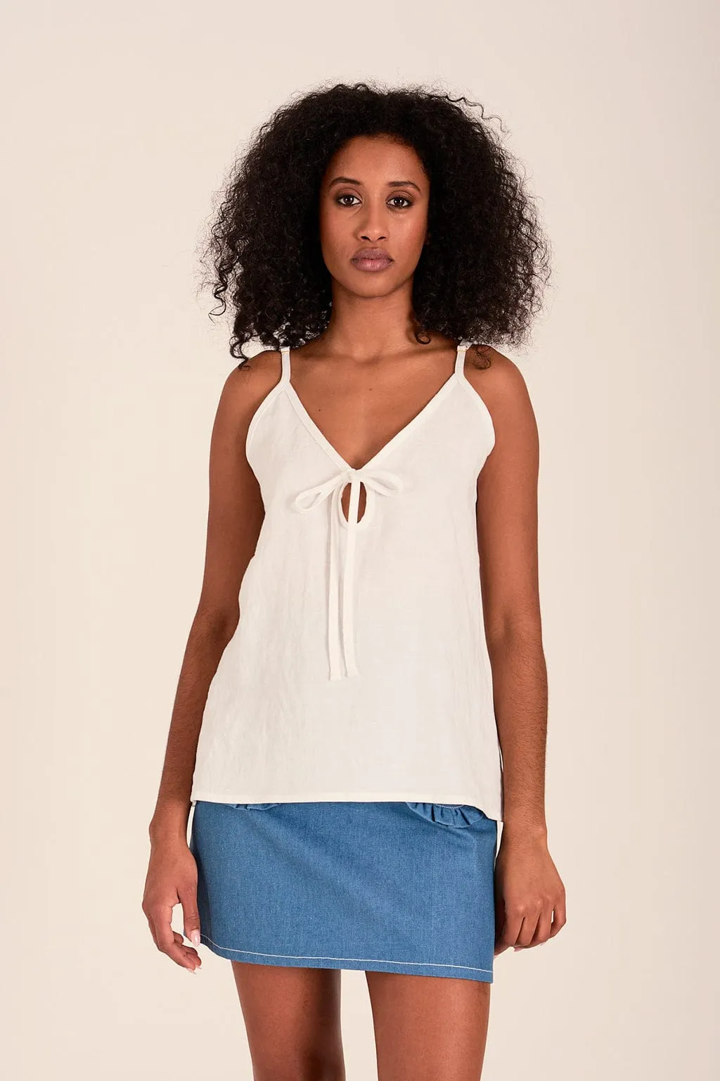 Cami Slip Tank White Linen