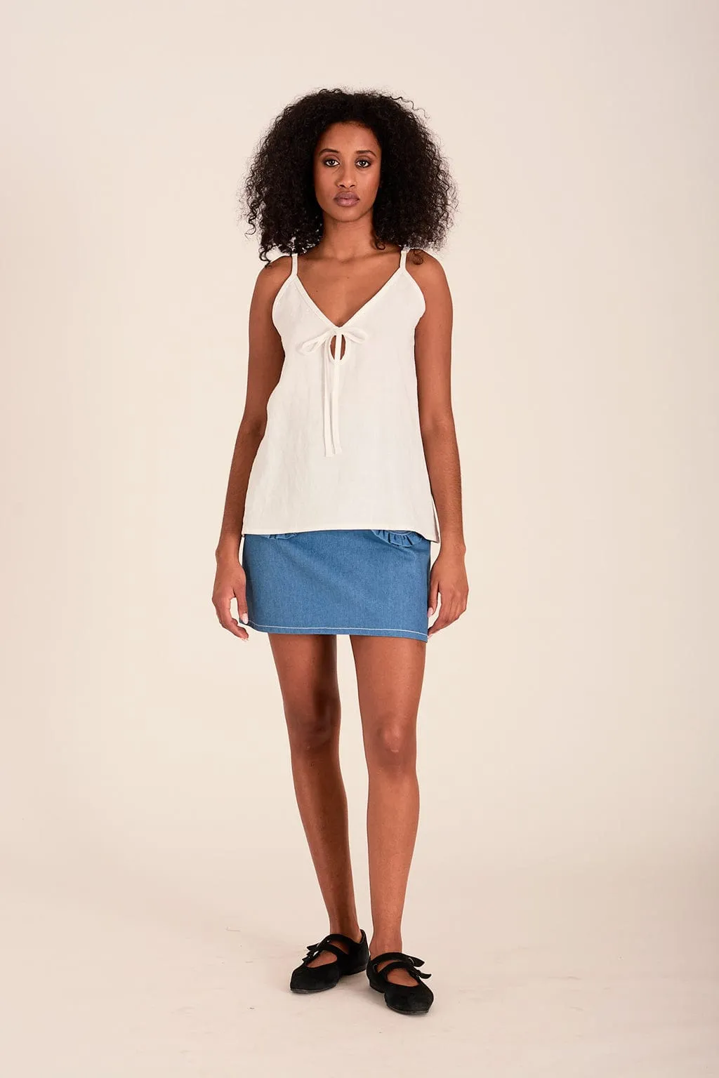 Cami Slip Tank White Linen