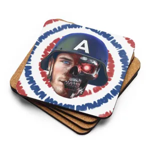 Captain Terminator Cork-back coaster