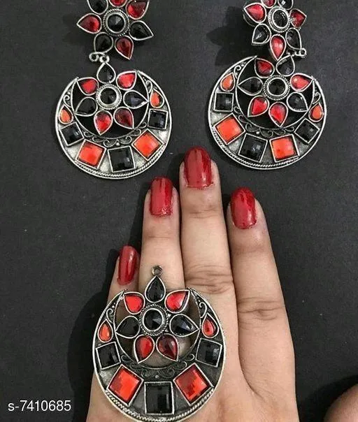 Chic Earrings with Ring