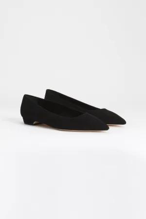 CHUNKY FLAT | SUEDE BLACK001