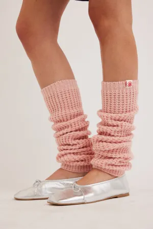 chunky leg warmers - baby pink