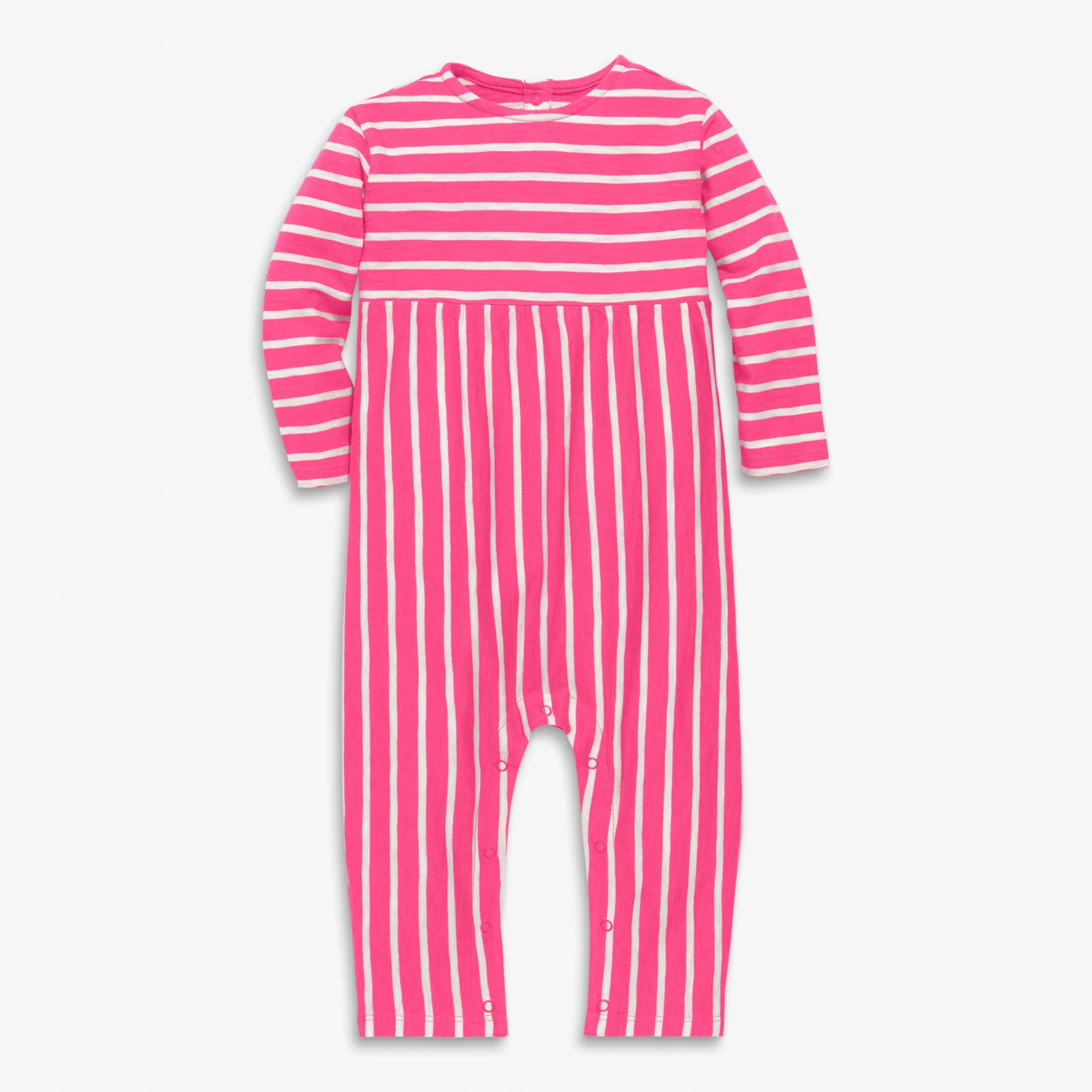 Clearance baby long sleeve explorer romper in stripe