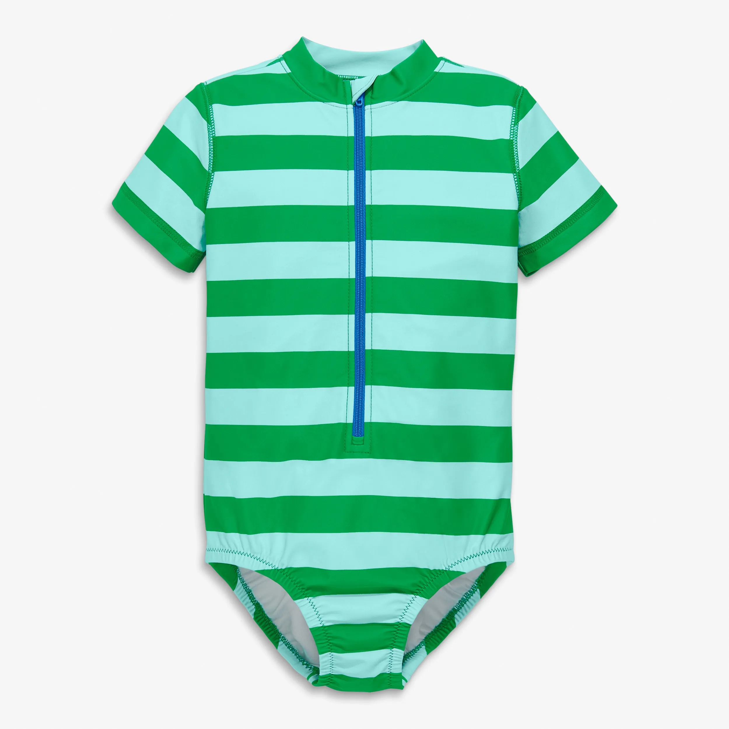 Clearance short sleeve one-piece rash guard in stripe