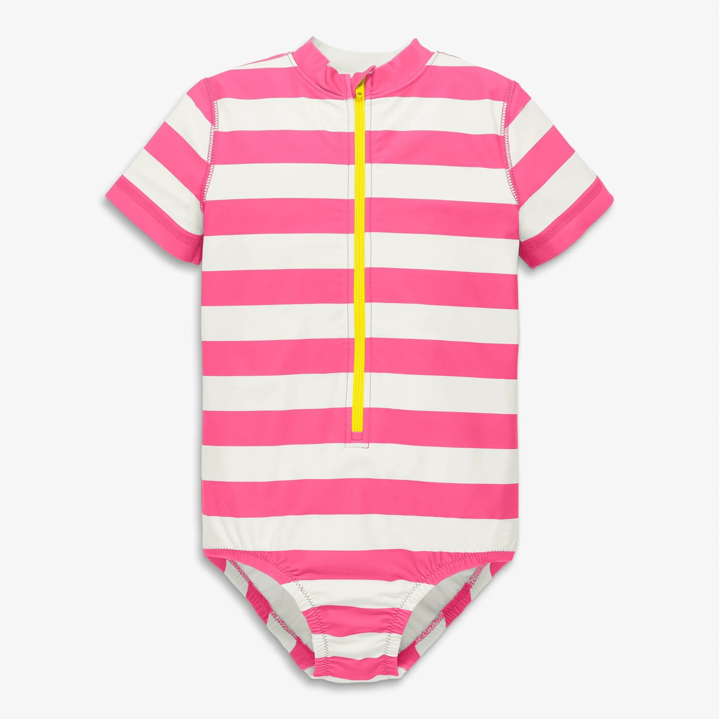 Clearance short sleeve one-piece rash guard in stripe