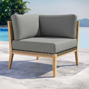 Clearwater Outdoor Patio Teak Wood Corner Chair by Modway