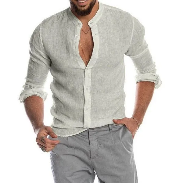 Collar Long Sleeve Men's Shirt