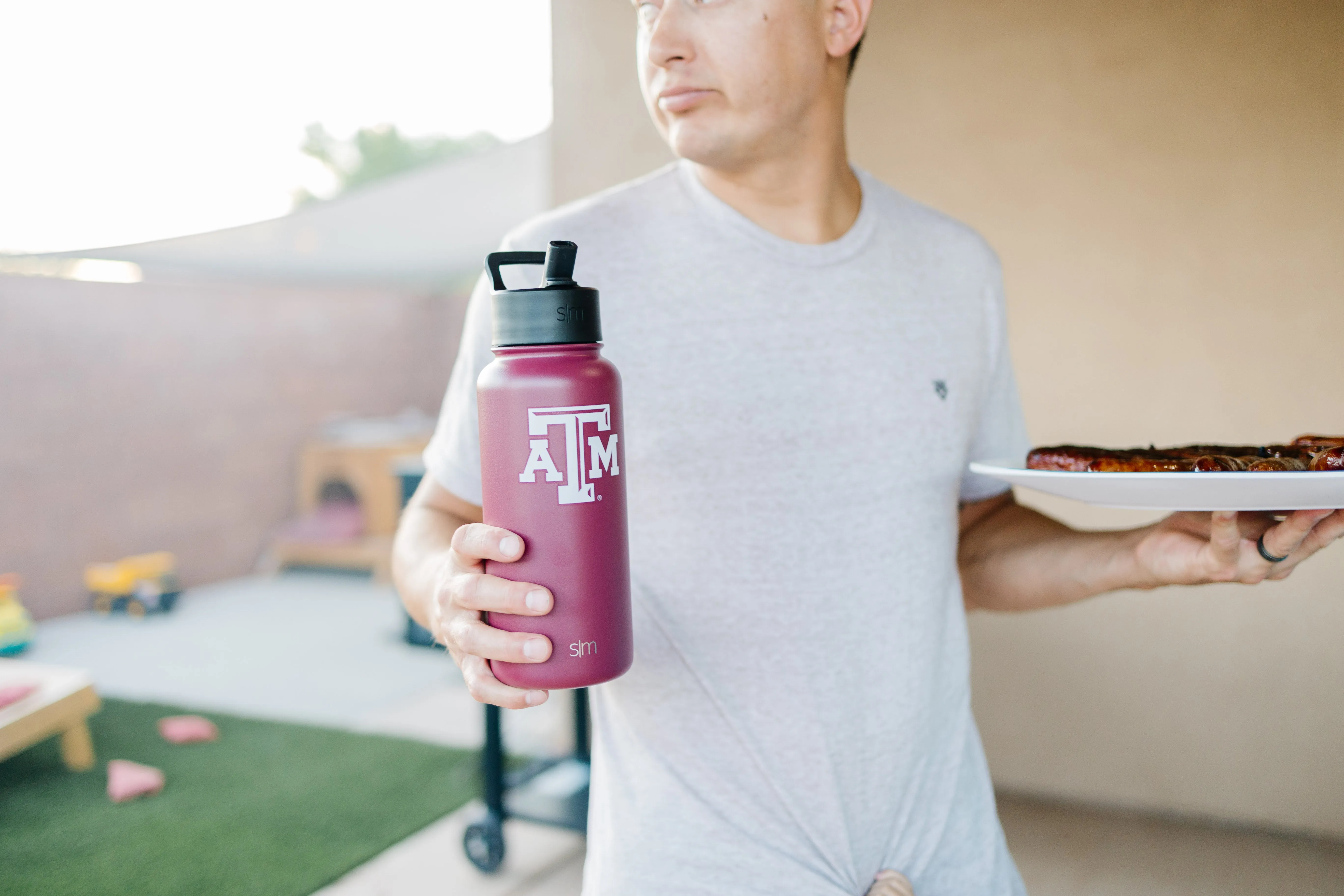 Collegiate Summit Water Bottle with Straw Lid