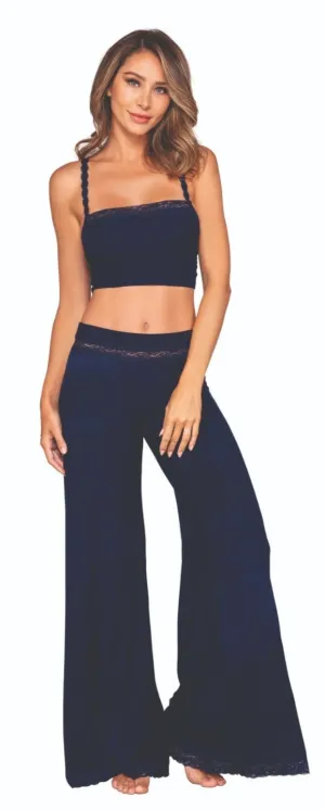 Comfortable Rib Knit Jersey Sleep Pant Set