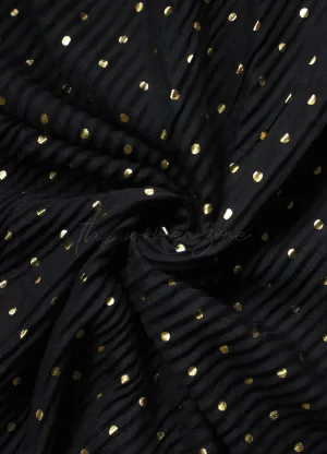 Crumpled Festive Hijab - Black