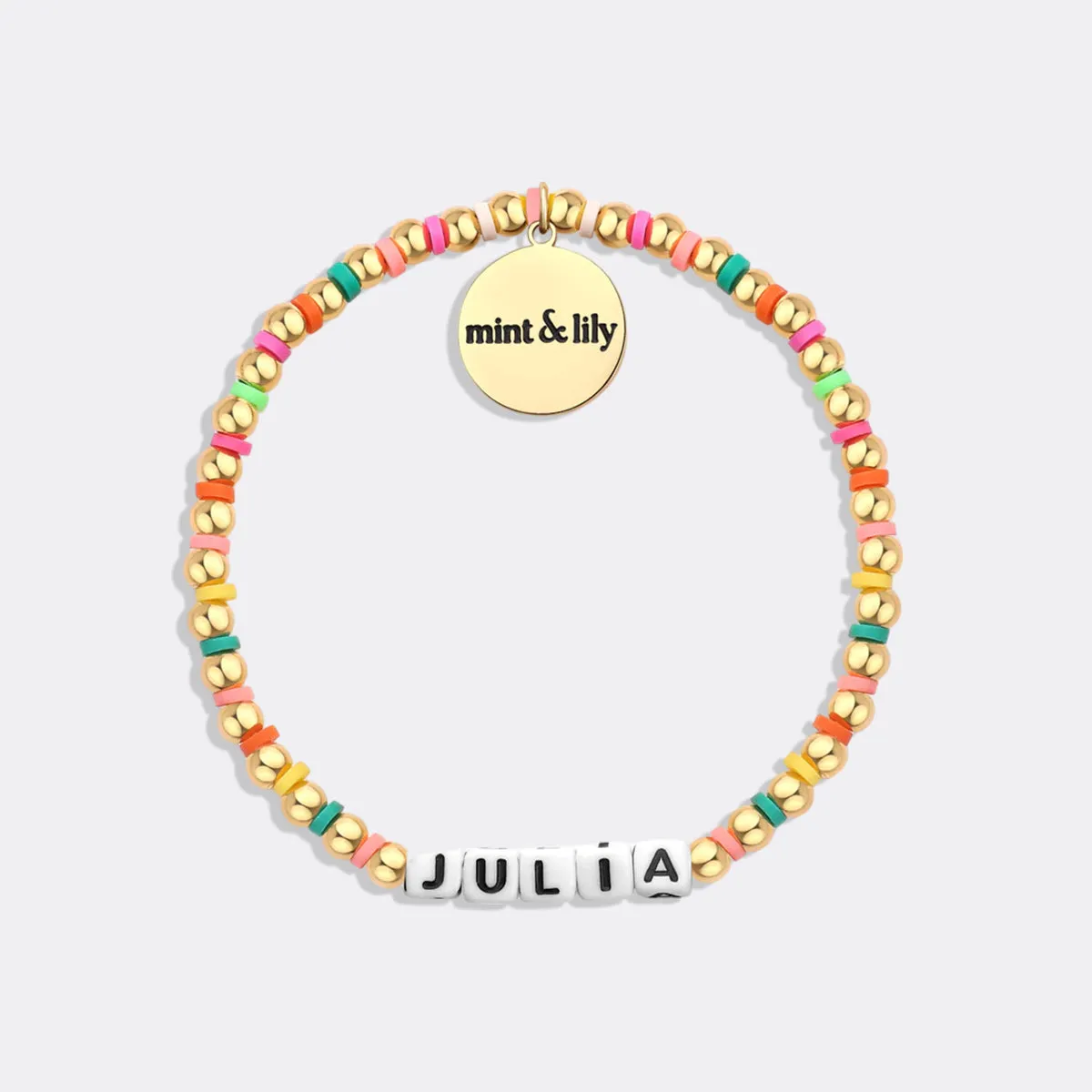 Custom Waterproof Gold Rainbow Beaded Friendship Bracelet