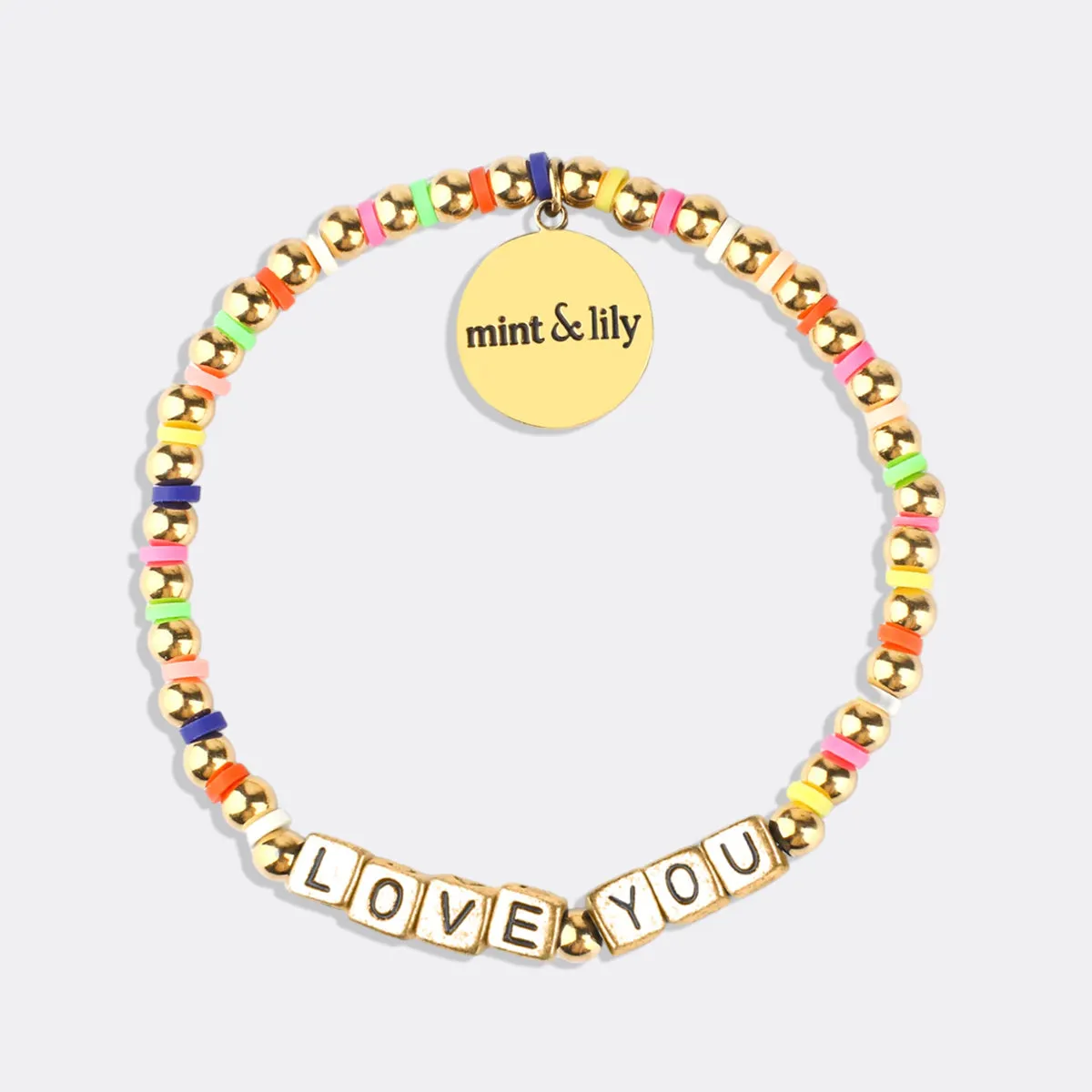 Custom Waterproof Gold Rainbow Beaded Friendship Bracelet