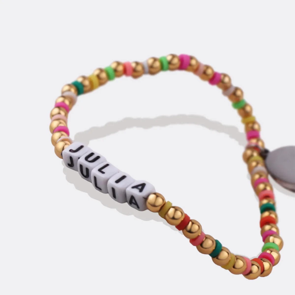 Custom Waterproof Gold Rainbow Beaded Friendship Bracelet