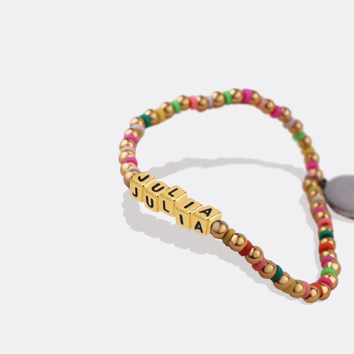 Custom Waterproof Gold Rainbow Beaded Friendship Bracelet