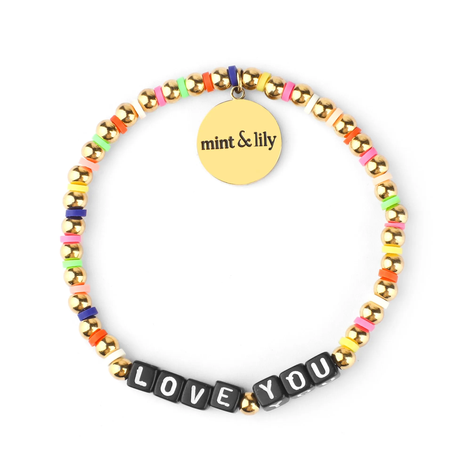 Custom Waterproof Gold Rainbow Beaded Friendship Bracelet