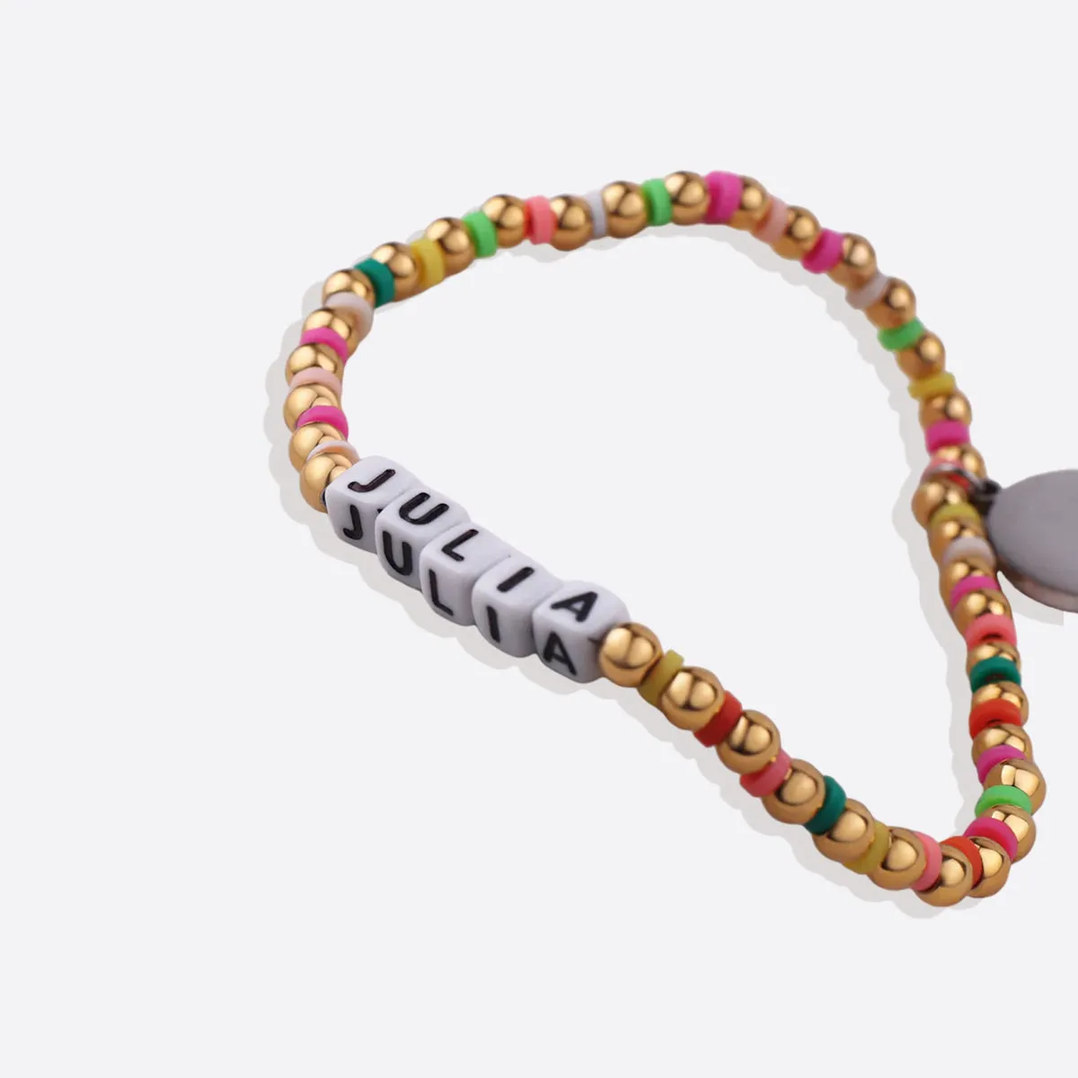 Custom Waterproof Gold Rainbow Beaded Friendship Bracelet