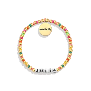 Custom Waterproof Gold Rainbow Beaded Friendship Bracelet