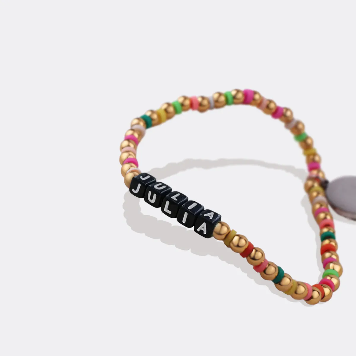 Custom Waterproof Gold Rainbow Beaded Friendship Bracelet