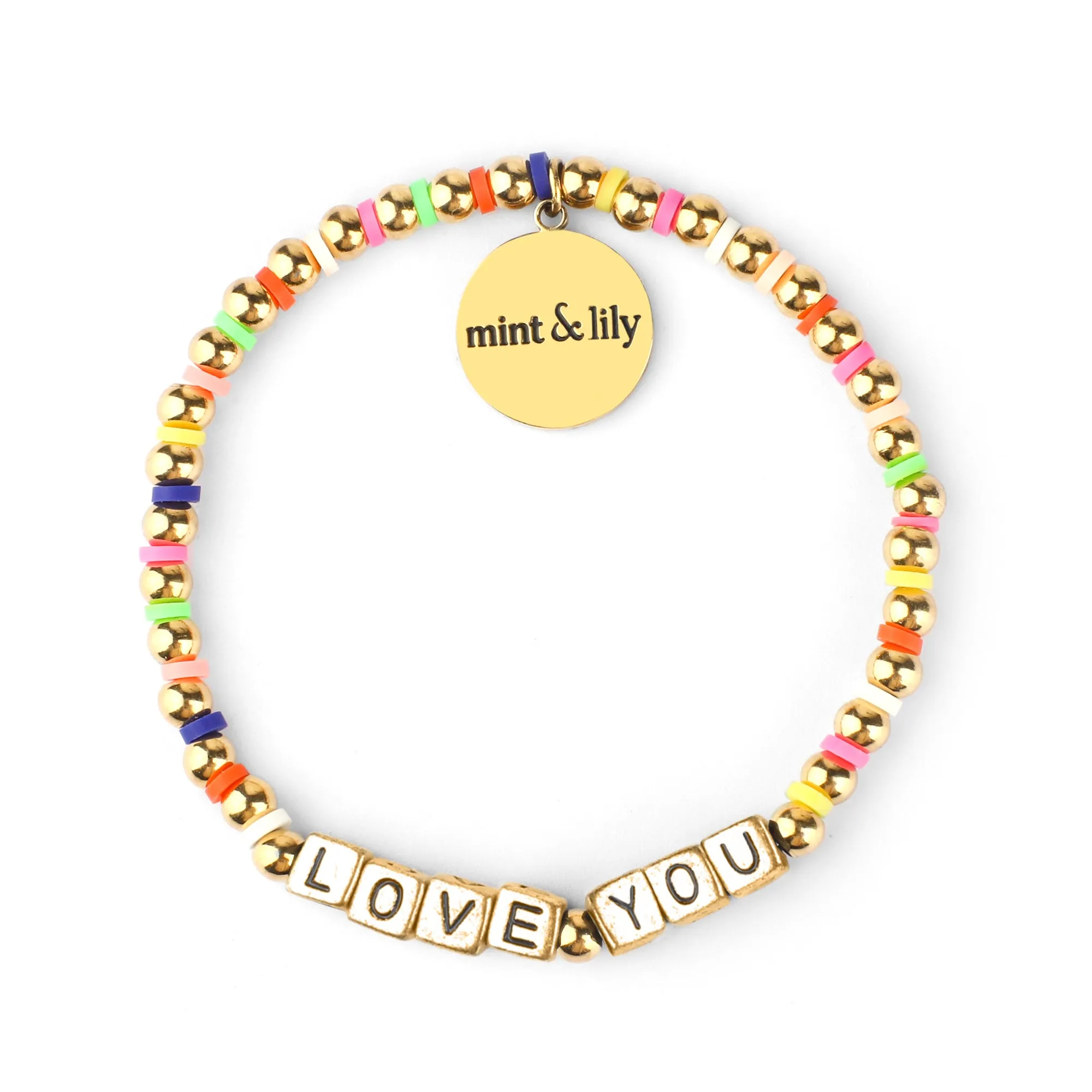 Custom Waterproof Gold Rainbow Beaded Friendship Bracelet