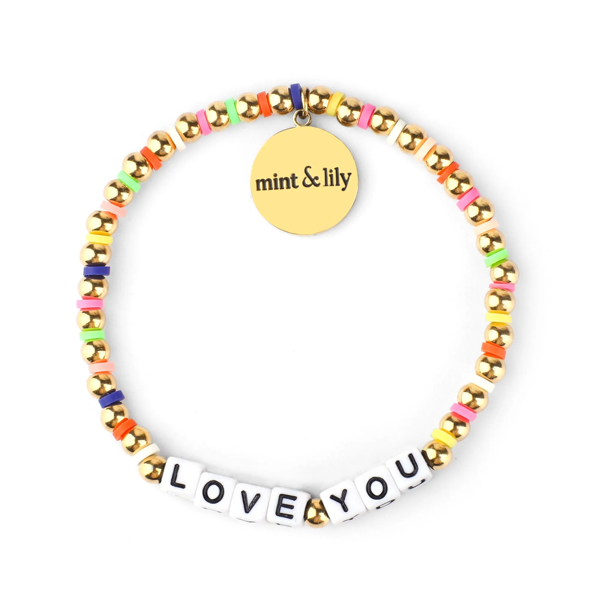 Custom Waterproof Gold Rainbow Beaded Friendship Bracelet