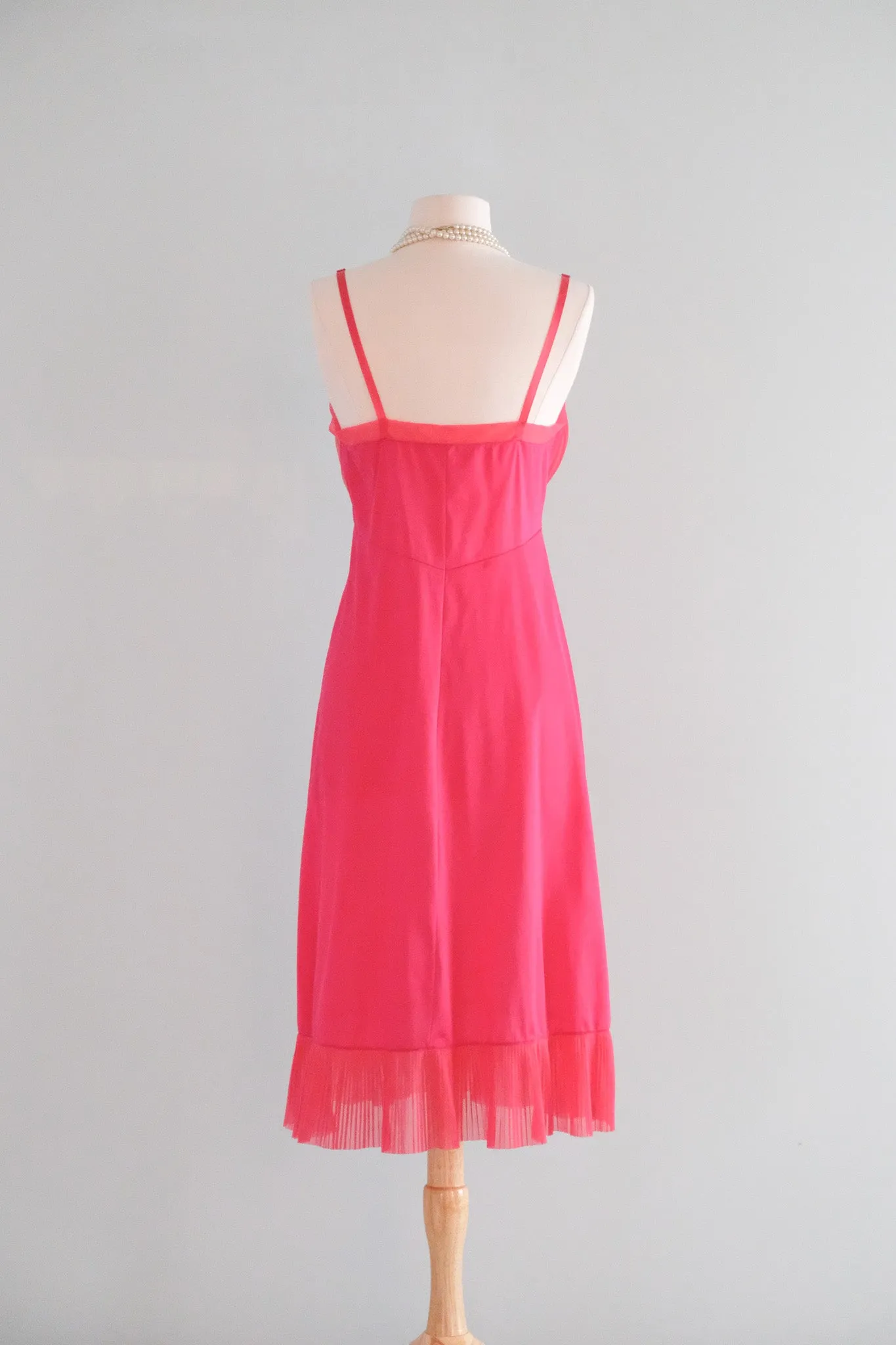 Darling 1950's Hot Pink Vintage Slip Dress / Sz S