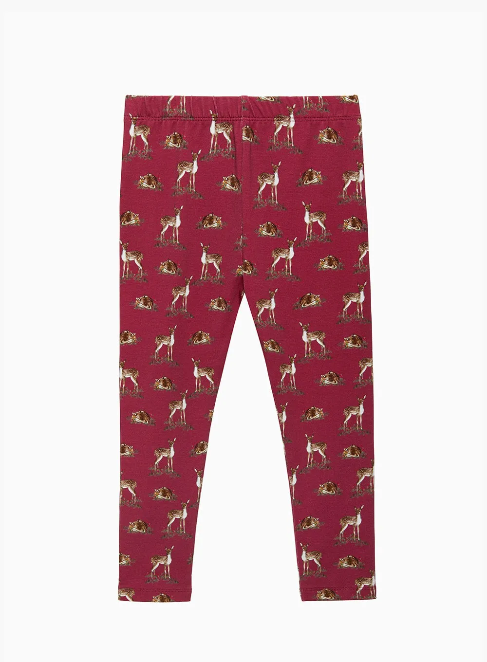 Deer Jersey Leggings in Berry