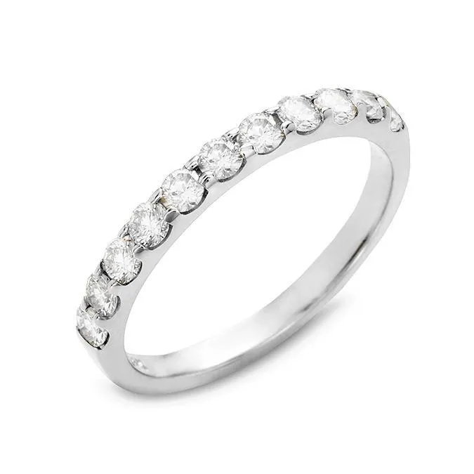 DIAMOND AND WHITE GOLD WEDDING BAND .50 ct tw