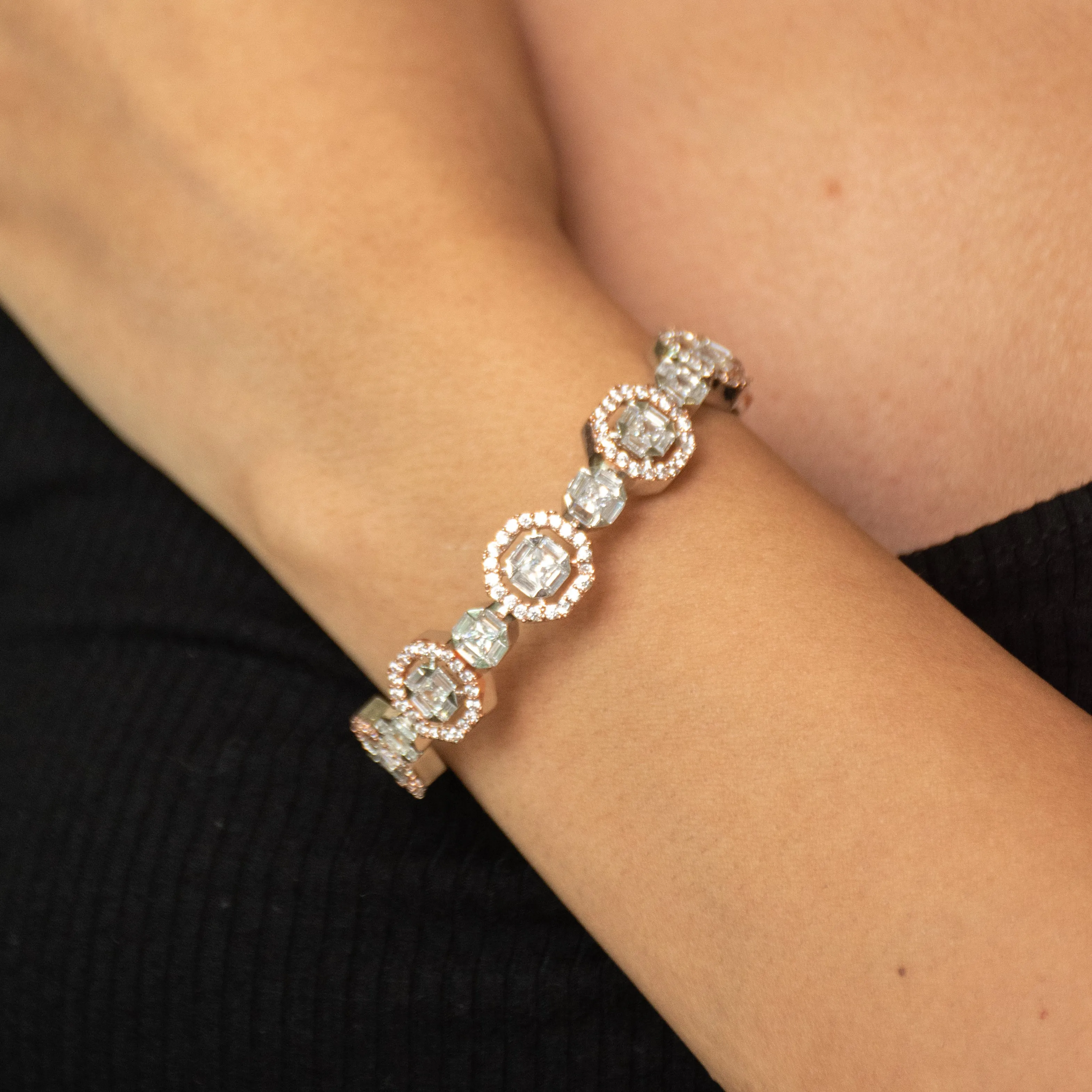 Diamond-Studded Gauntlet Bracelet