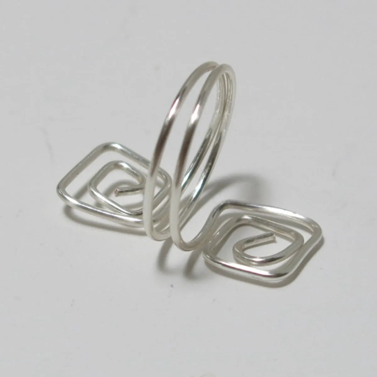 Double Squares Adjustable Wire Ring