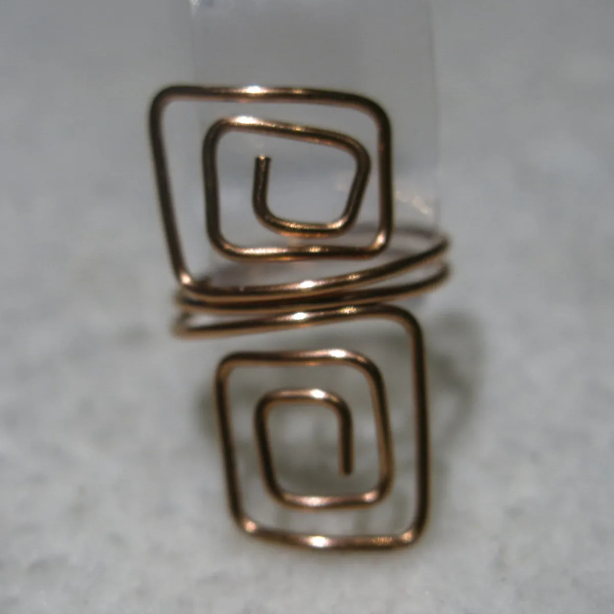 Double Squares Adjustable Wire Ring