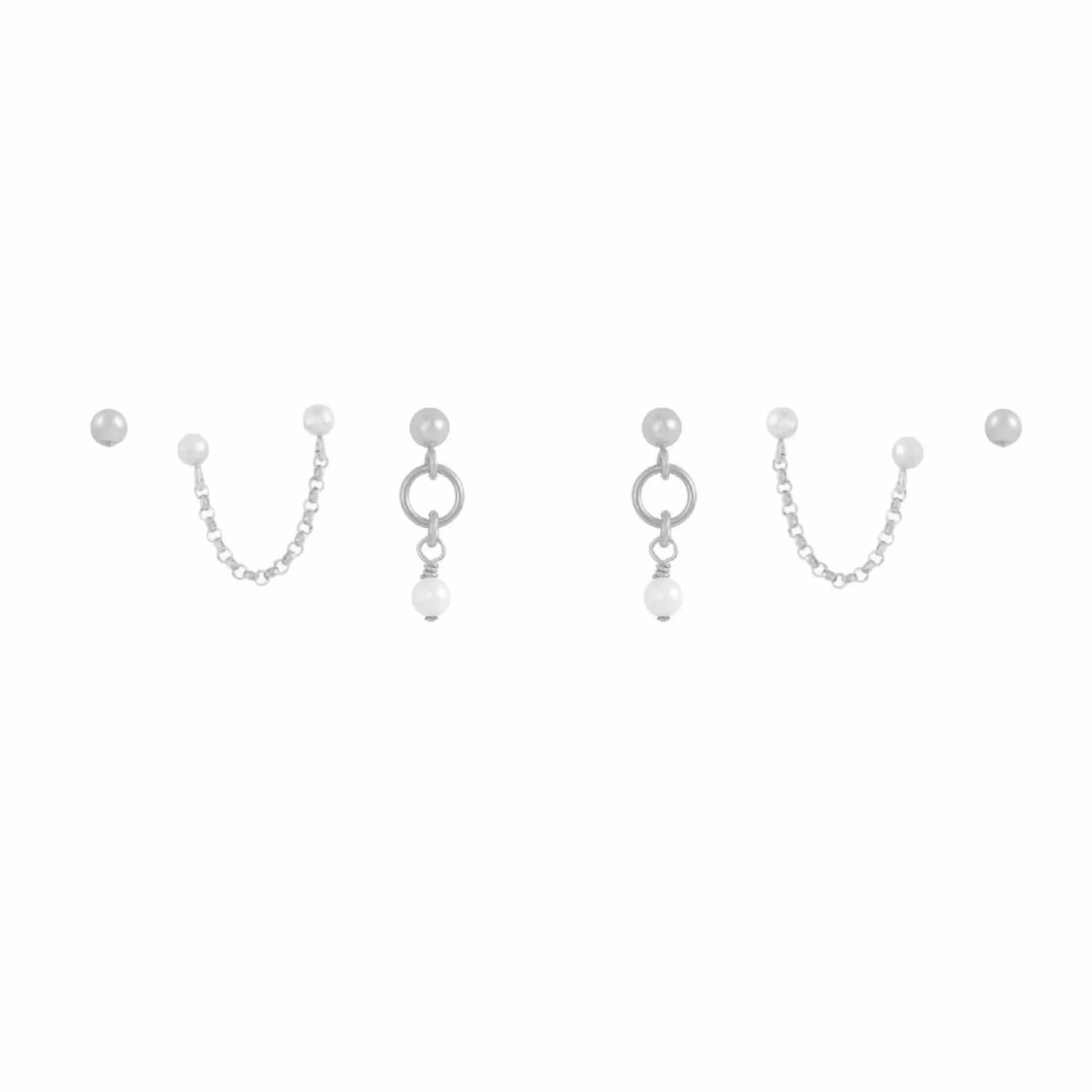 Drew Earring Set - Silver