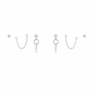 Drew Earring Set - Silver