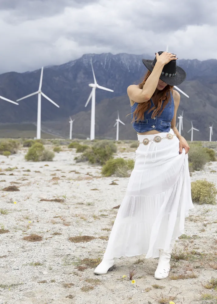 Easy Breezy Tiered Maxi Skirt in White