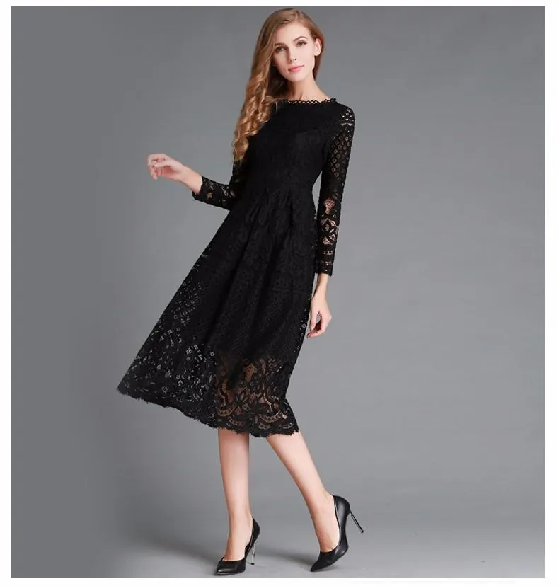 Elegant Lace Long Dress