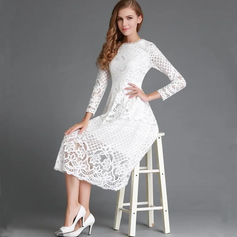 Elegant Lace Long Dress