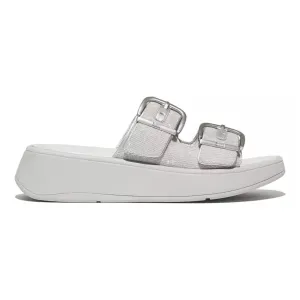 FitFlop Women's F-Mode Buckle Shimmer Silver