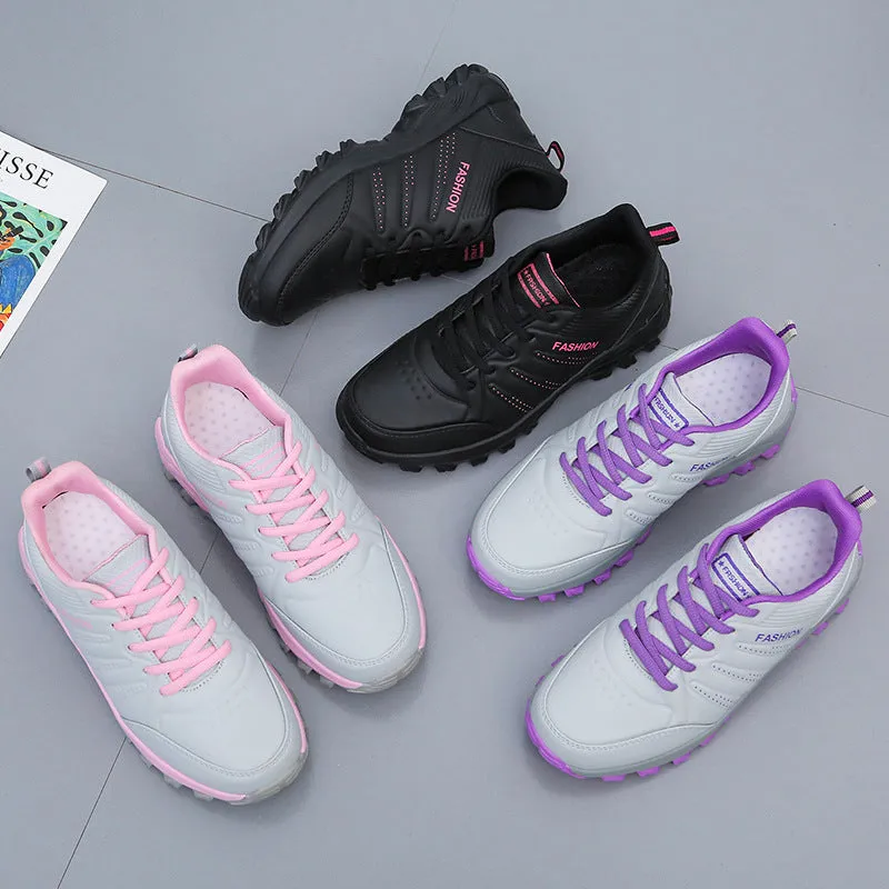 Flat Shoes Autumn And Winter Leather Sneakers